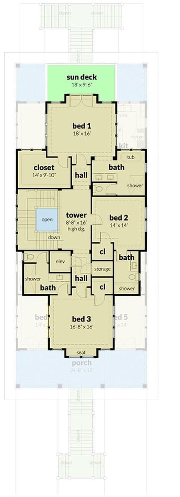 Explore the Spacious Sun Deck and Tower in This Floor Plan
