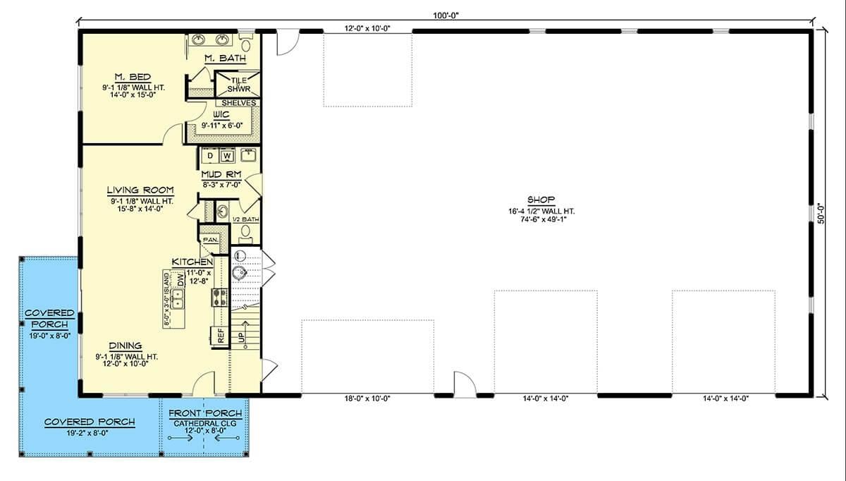 Explore This Unique Floor Plan with a Spacious Shop