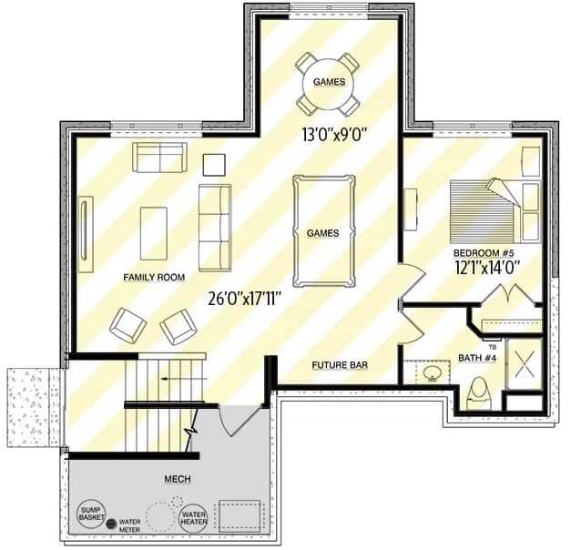Explore the Versatile Lower Level with Game and Family Rooms