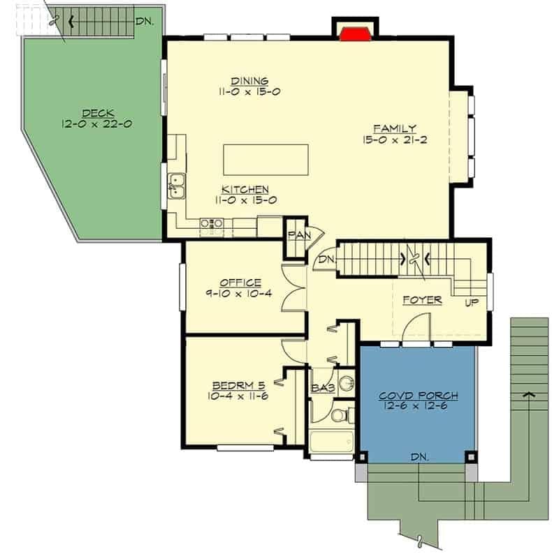 Explore the Spacious Family Room Leading to a Charming Deck