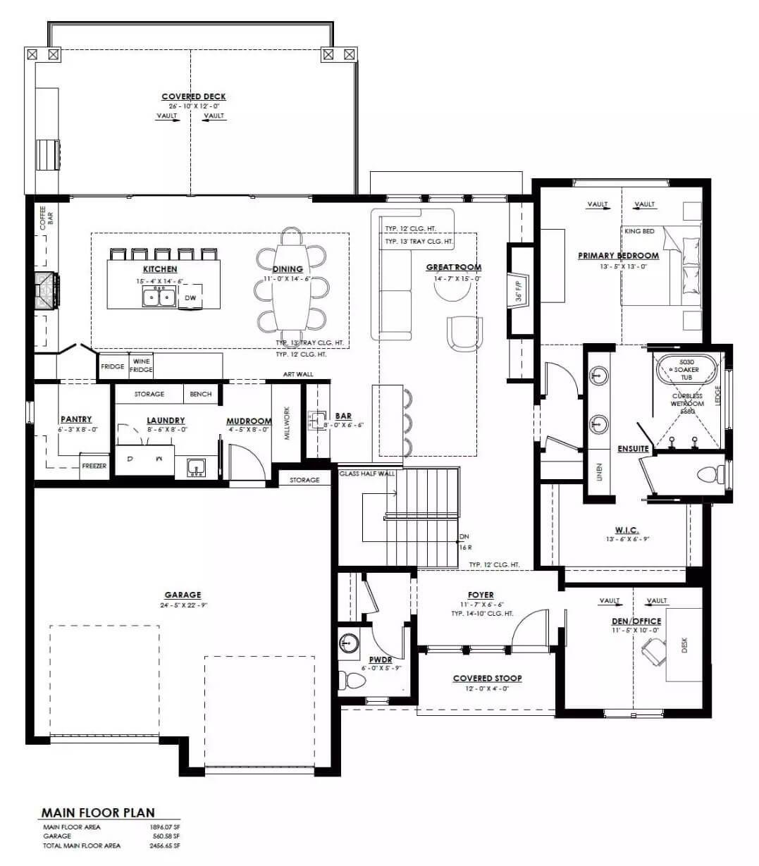 Explore the Spacious Main Floor Layout with a Vaulted Great Room