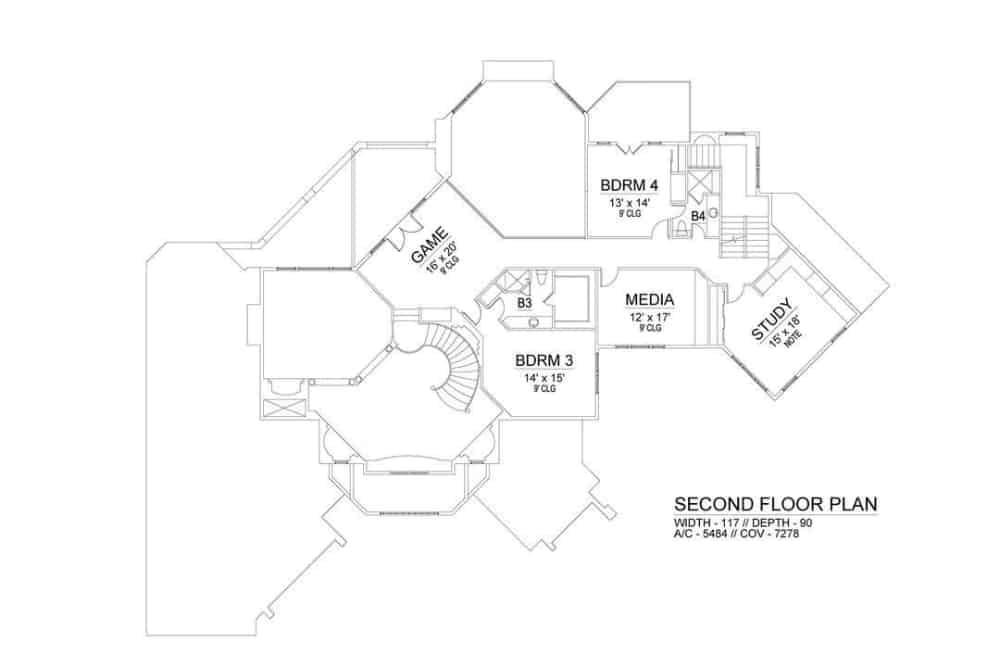 Exploring the Versatile Second Floor Layout with Game and Media Rooms