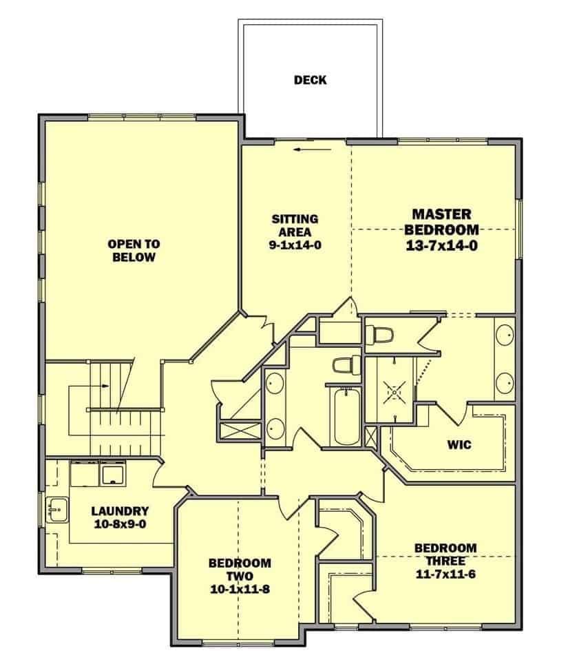 Upper Floor Layout Featuring a Spacious Master Suite and Sitting Area