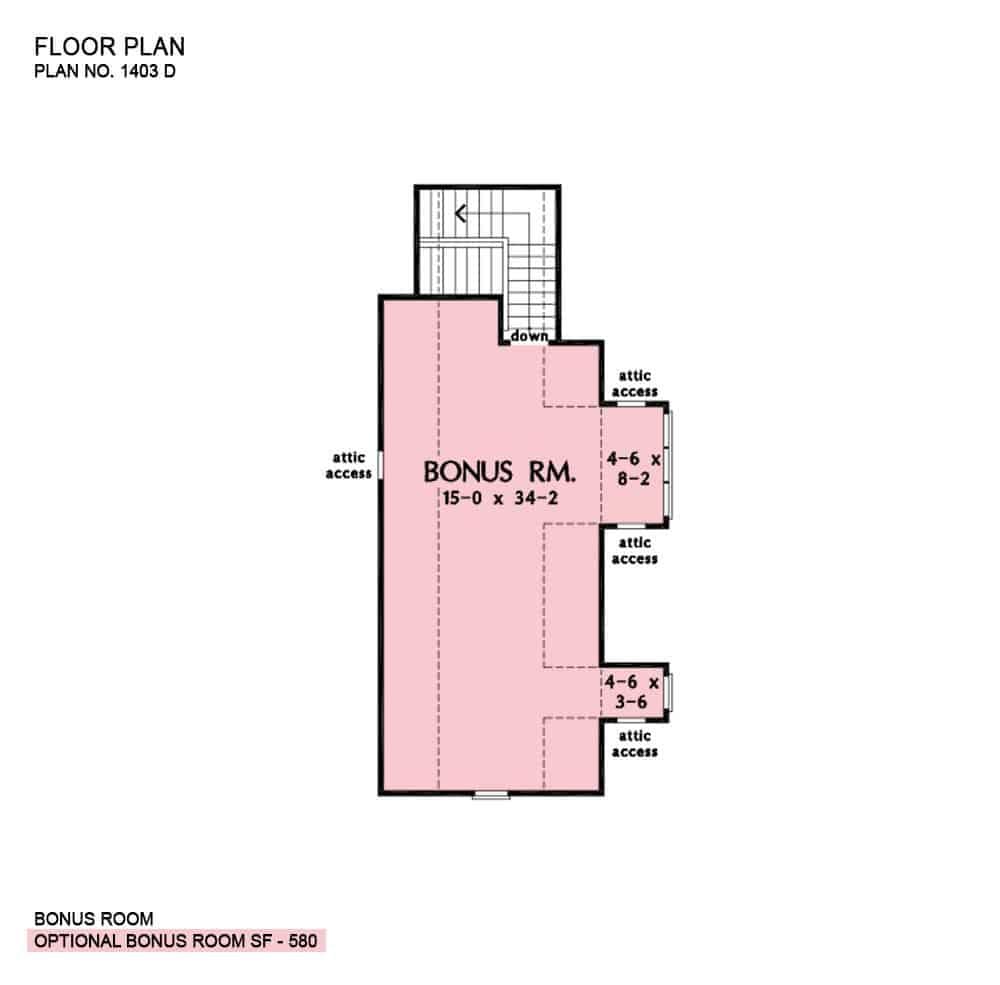Explore the Versatile 580 Sq Ft Bonus Room Layout