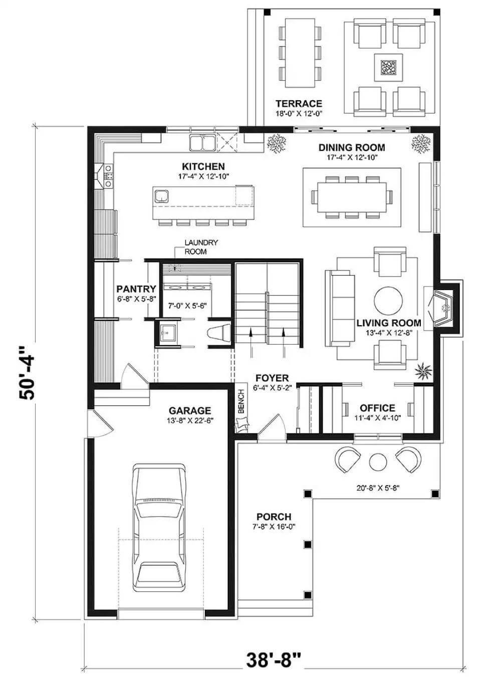 Explore This Thoughtfully Designed Floor Plan with a Spacious Terrace