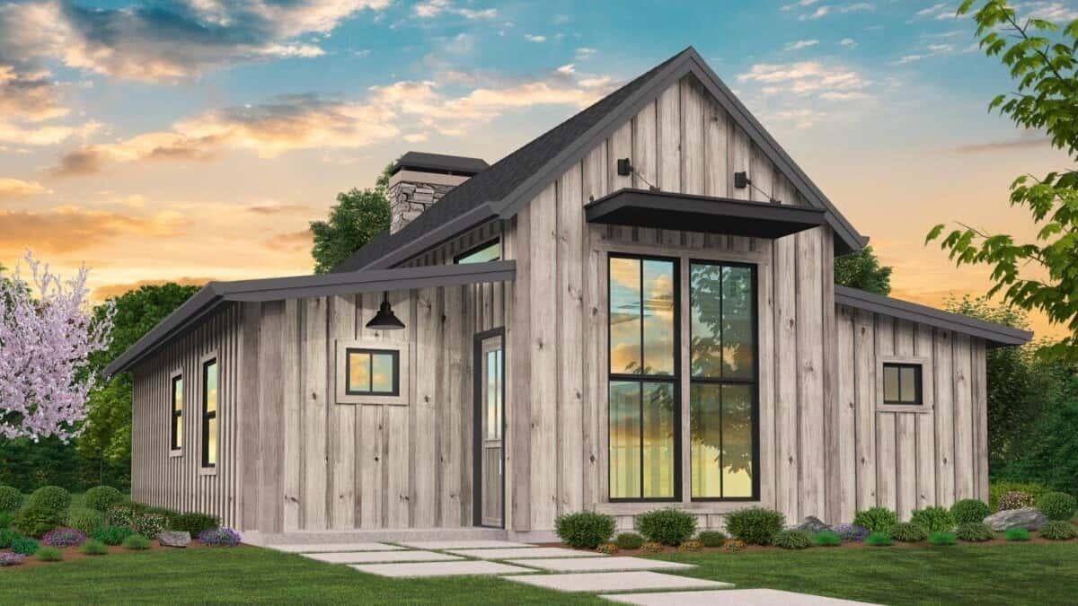 Check Out the Bold Vertical Siding on This Modern Cottage