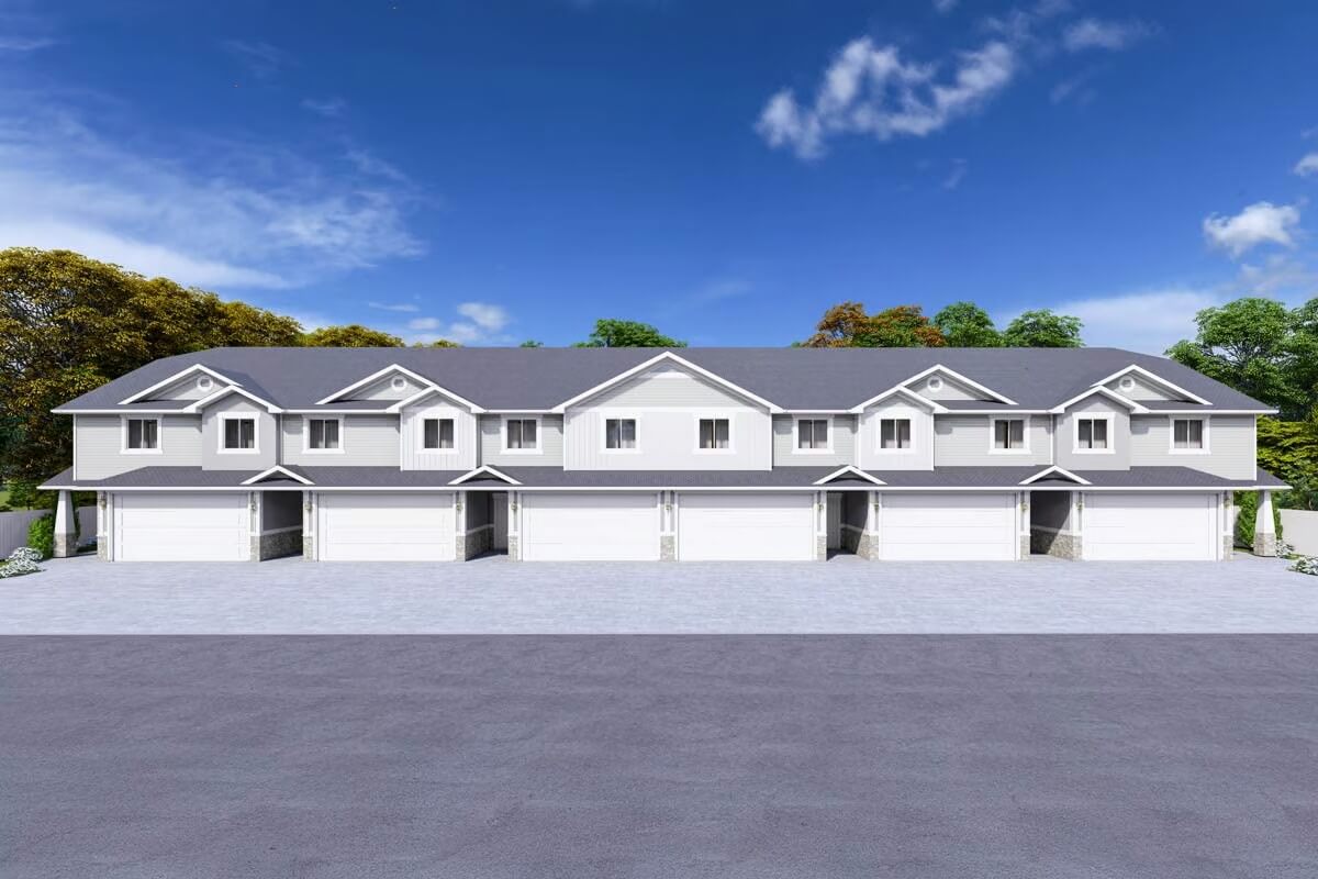 Six Unit Multi-Family Home with 3-Bedroom Units and Double Garage (Floor Plan)