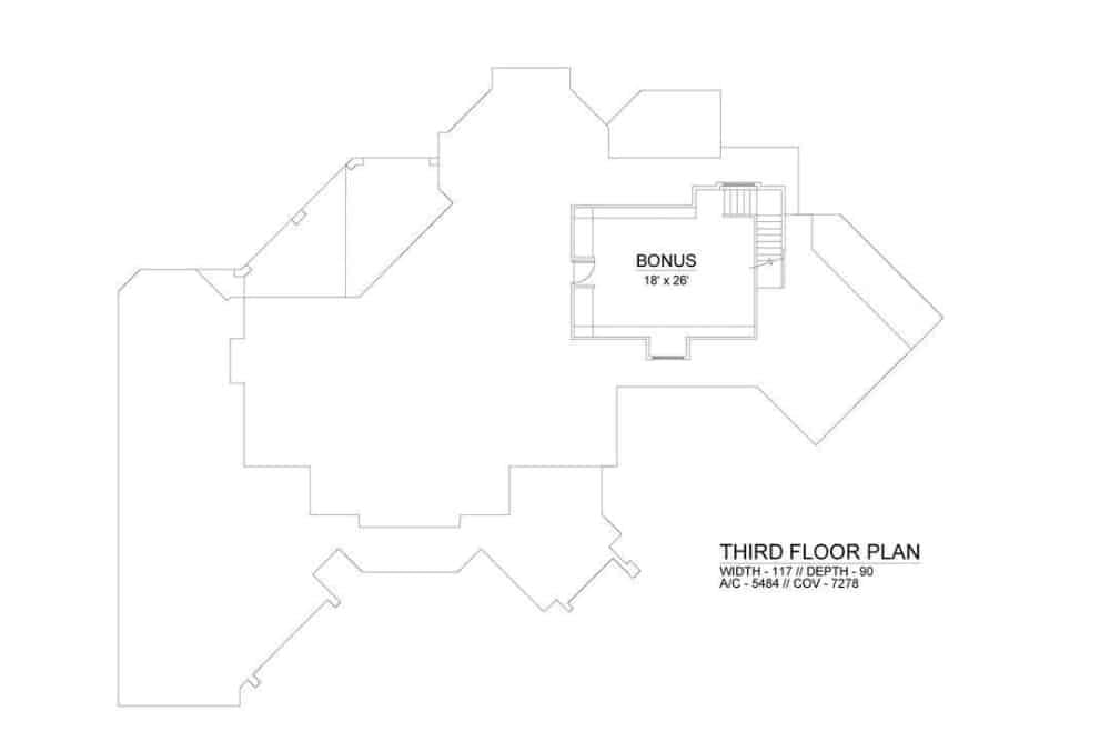 Explore the Versatile Bonus Room on This Third Floor Plan