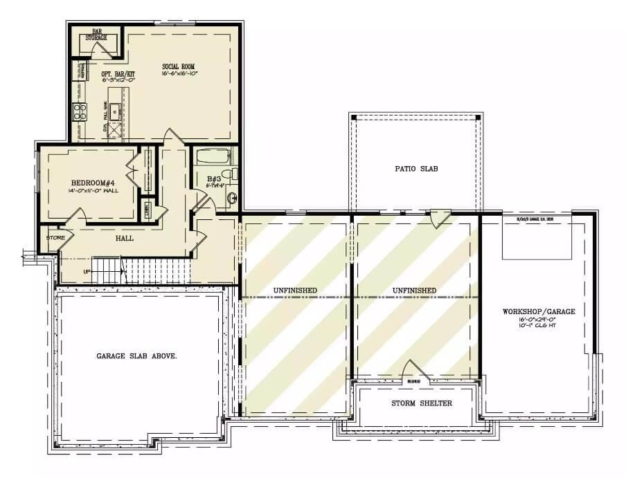 Explore the Versatile Layout with a Social Room and Workshop