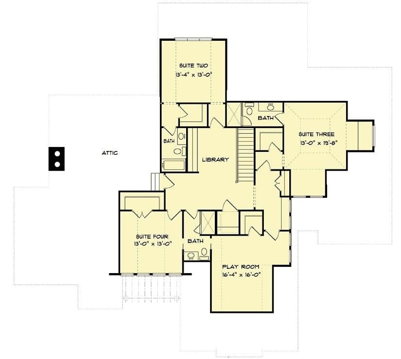 Explore the Spacious Second Floor with a Cozy Library