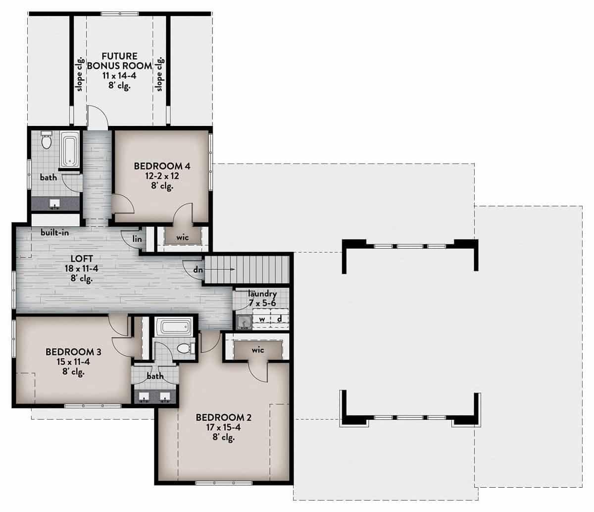 Explore the Spacious Loft and Future Bonus Room Upstairs
