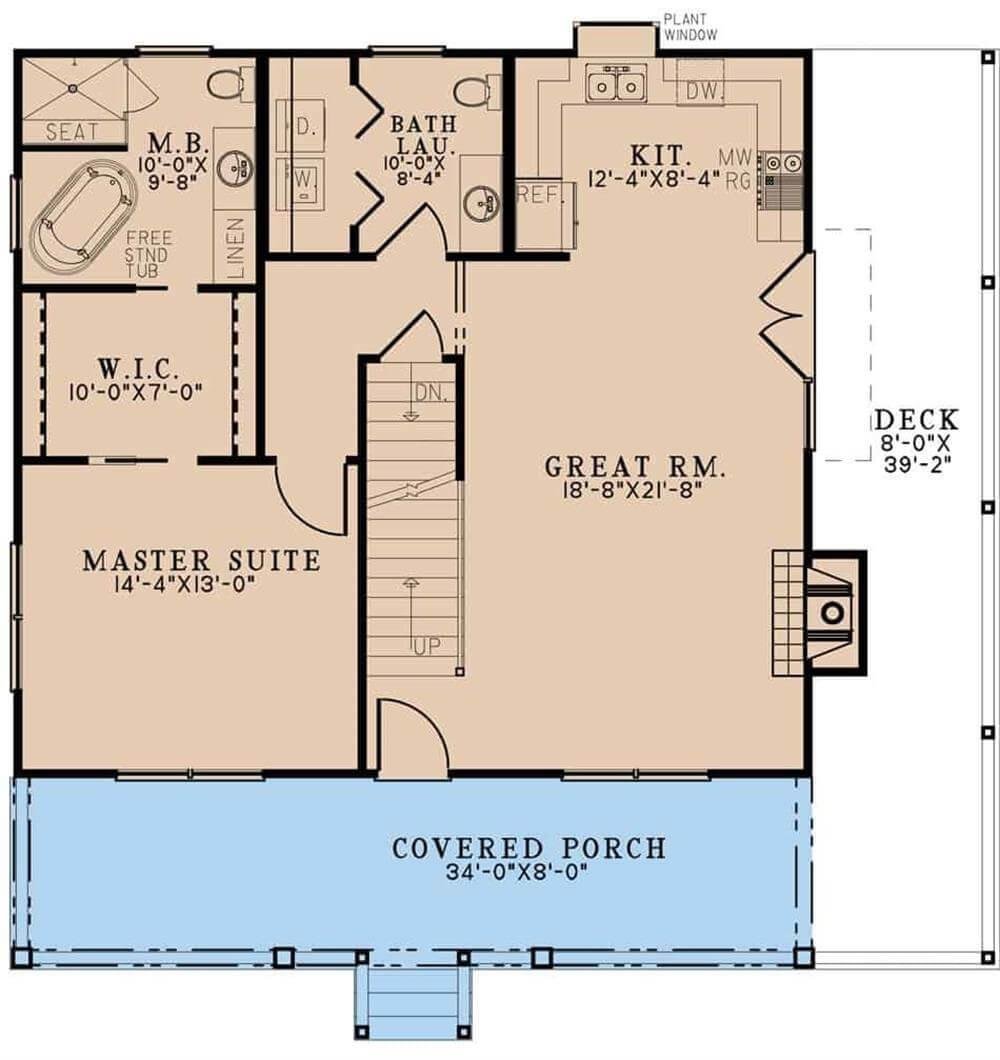 Explore This Charming Floor Plan with a Spacious Covered Porch