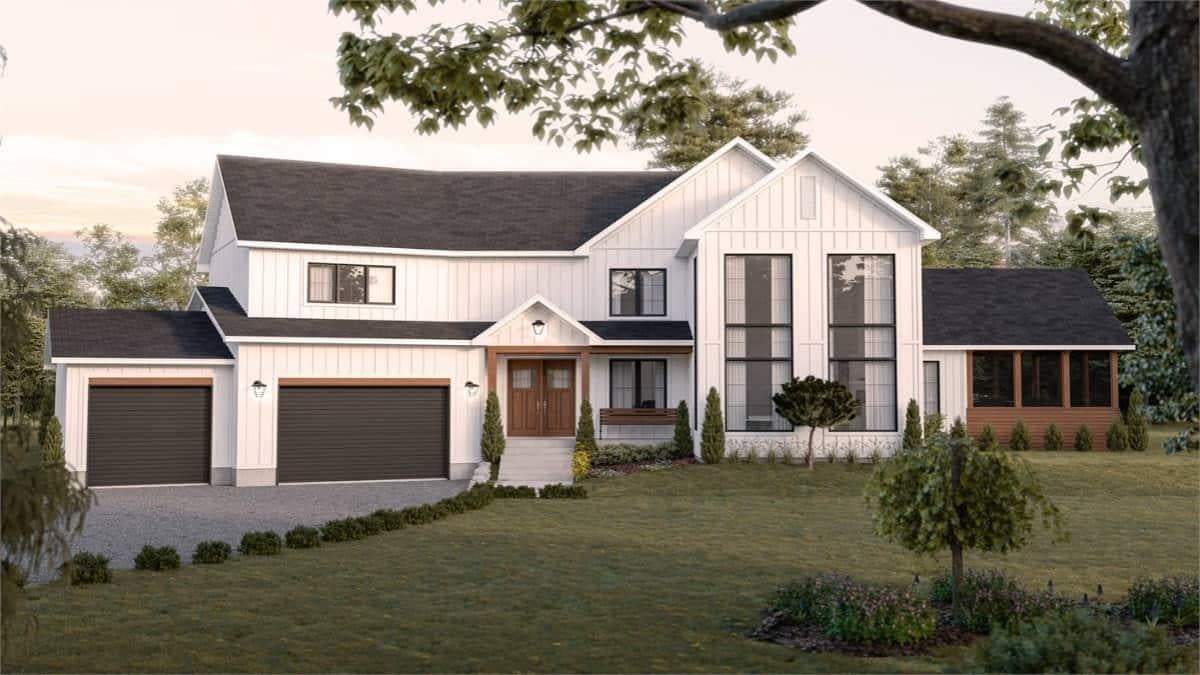 Explore the Elegant Contrast of Modern Farmhouse Architecture