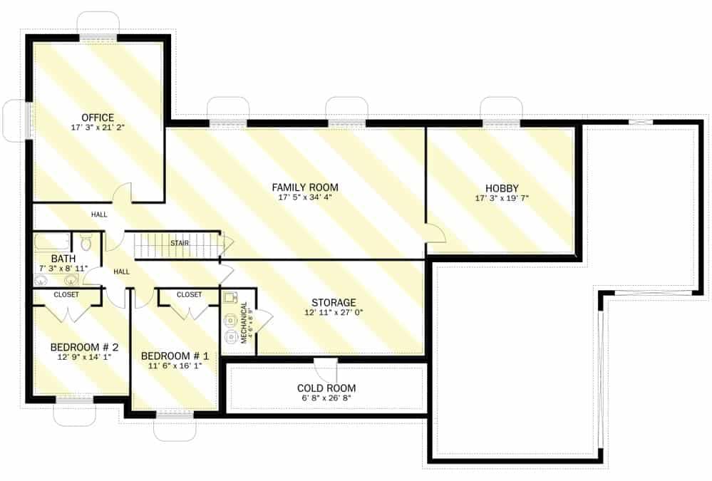 Explore the Versatile Basement with a Family Room and Hobby Space