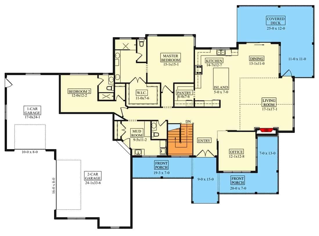 Explore This Thoughtfully Laid-Out Home with Dual Garages