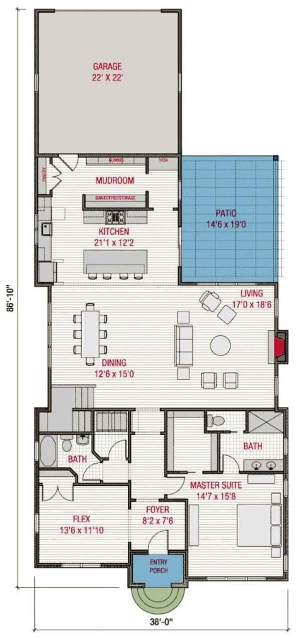Explore the Spacious Open-Plan Living Area with Adjacent Patio