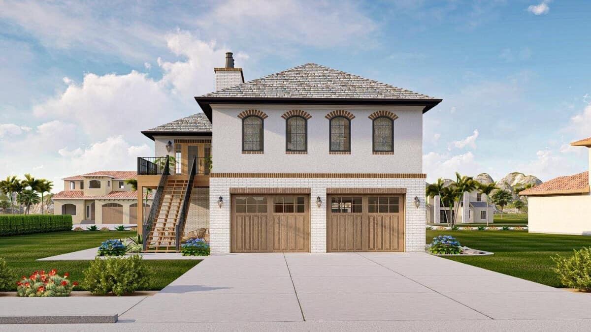 Check Out the Brick Detailing on This Two-Story Garage