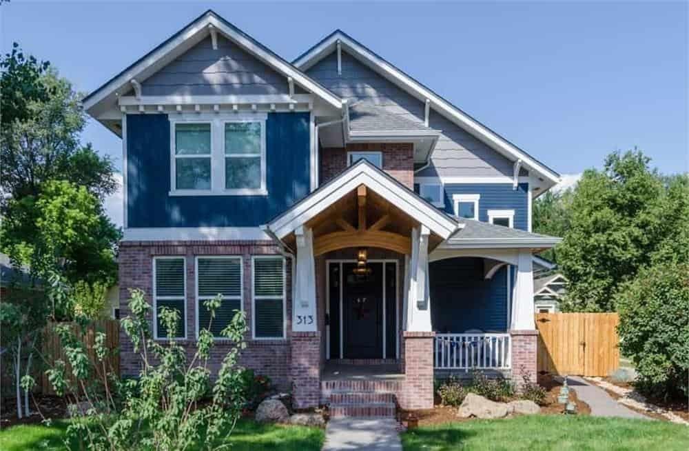 Classic Craftsman Charm with a Modern Blue Facade