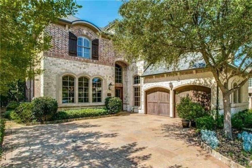 Classic Meets Modern: Arched Windows and Stone Facade