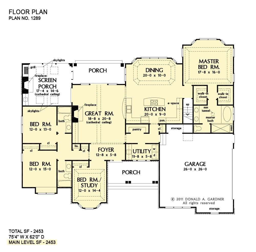 Explore This 4-Bedroom Floor Plan with a Screened Porch and Spacious Garage