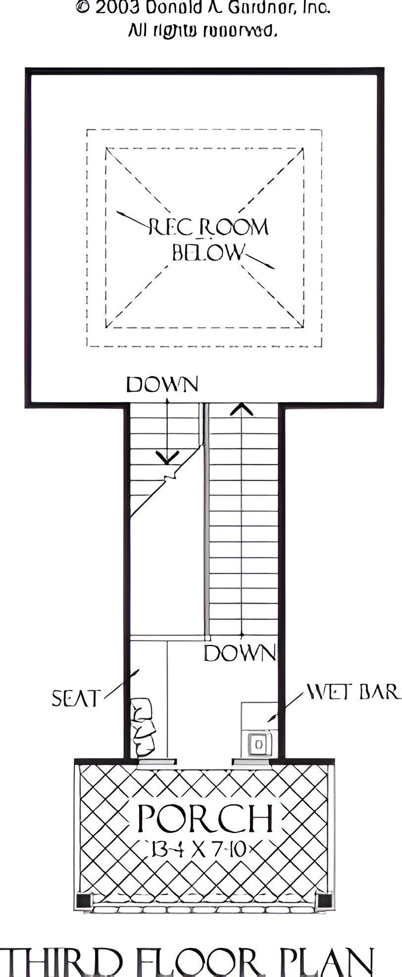 Explore the Third Floor: Porch with Wet Bar and Seating Area