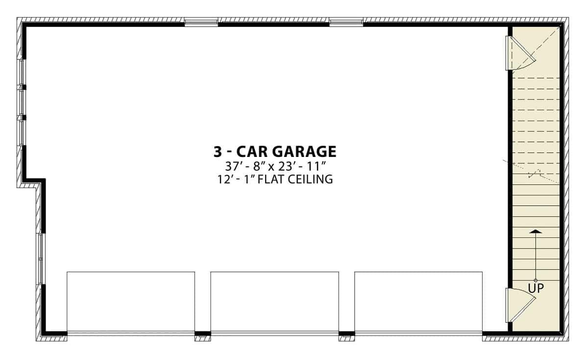 Spacious 3-Car Garage with High Ceilings