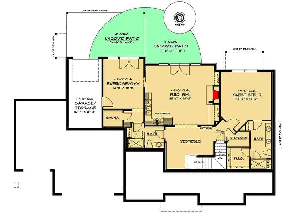 Explore the Multi-Functional Lower Level with Sauna and Gym