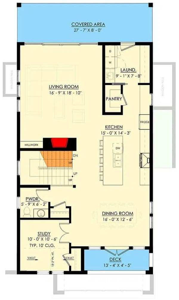 Explore This Floor Plan with a Spacious Covered Area and Deck