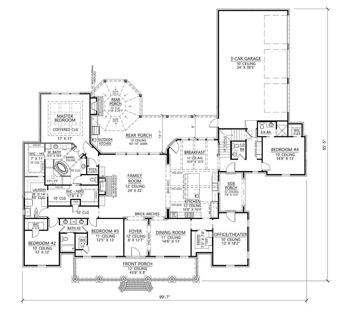 Explore This Expansive Floor Plan Featuring a Cozy Family Room and Outdoor Kitchen