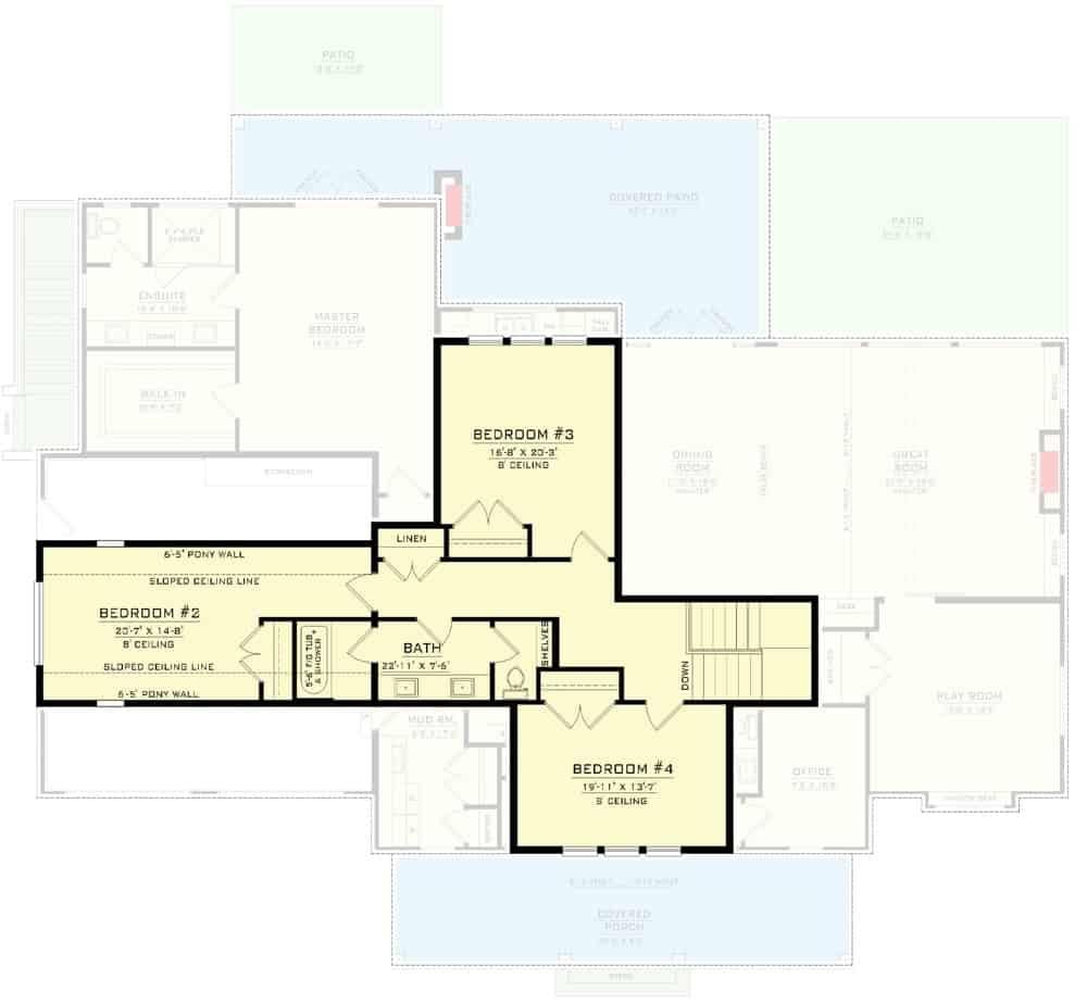 Exploring the Upper Floor Layout: Three Spacious Bedrooms and a Shared Bath