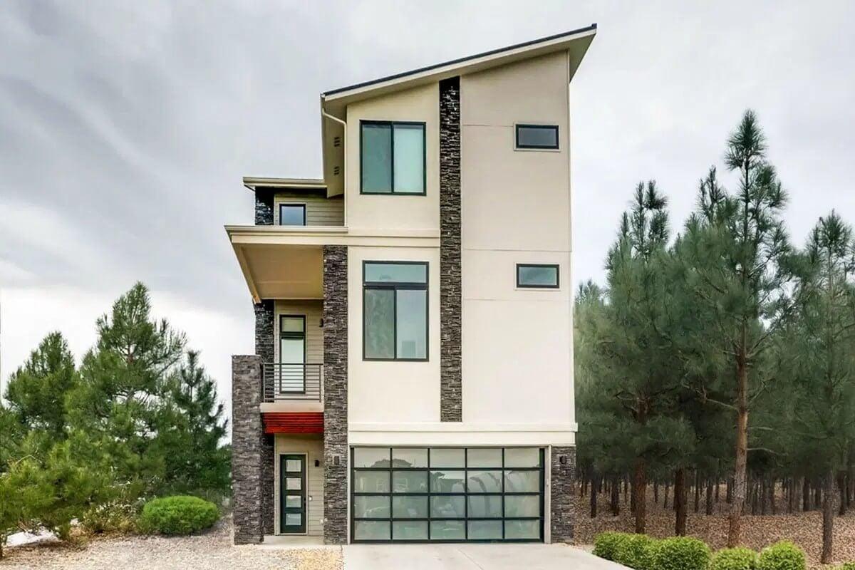 Modern Facade with Striking Angular Rooflines
