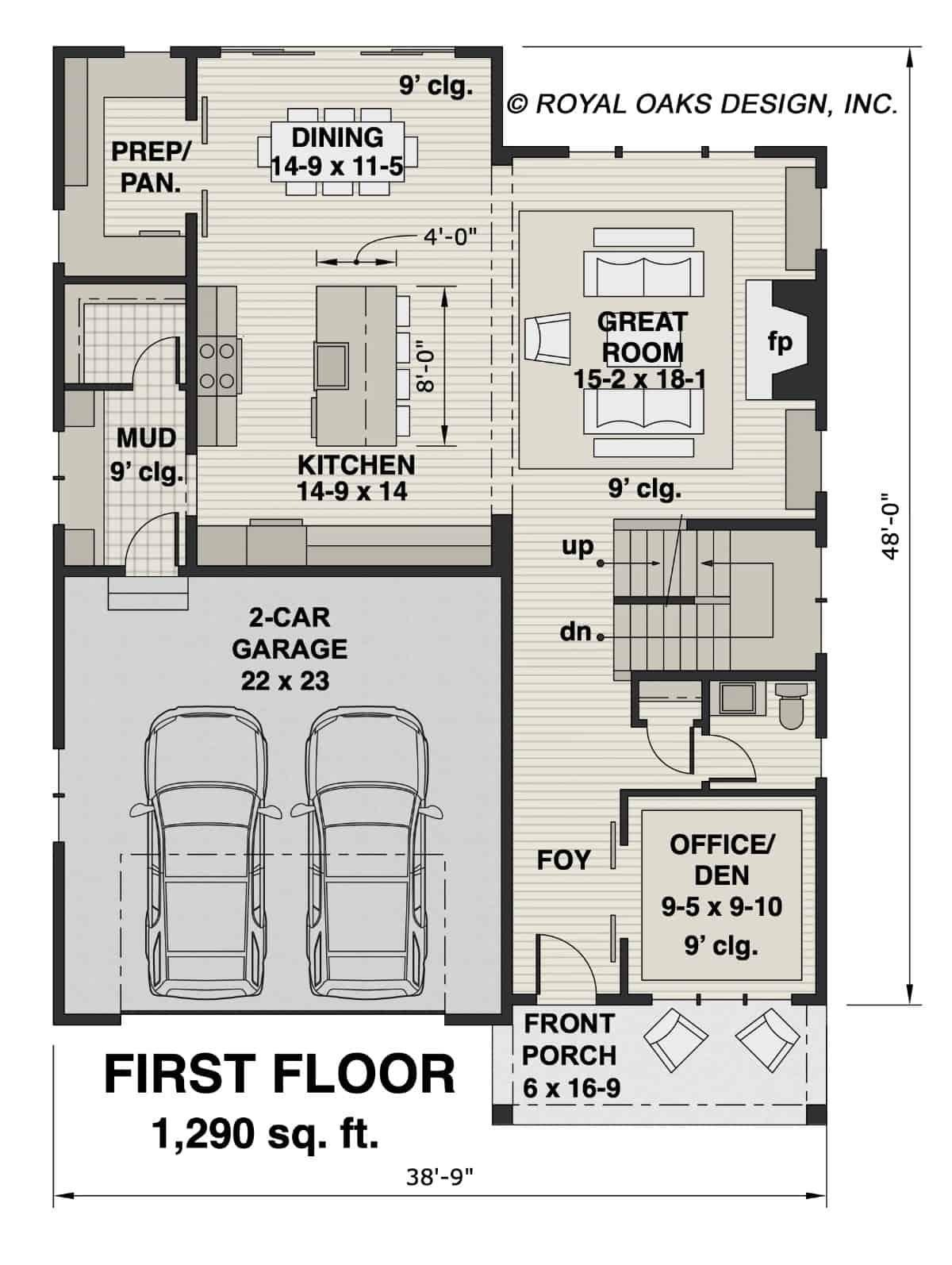 Explore the Efficient Layout of This 1,290 sq. ft. First Floor with a Versatile Office/Den