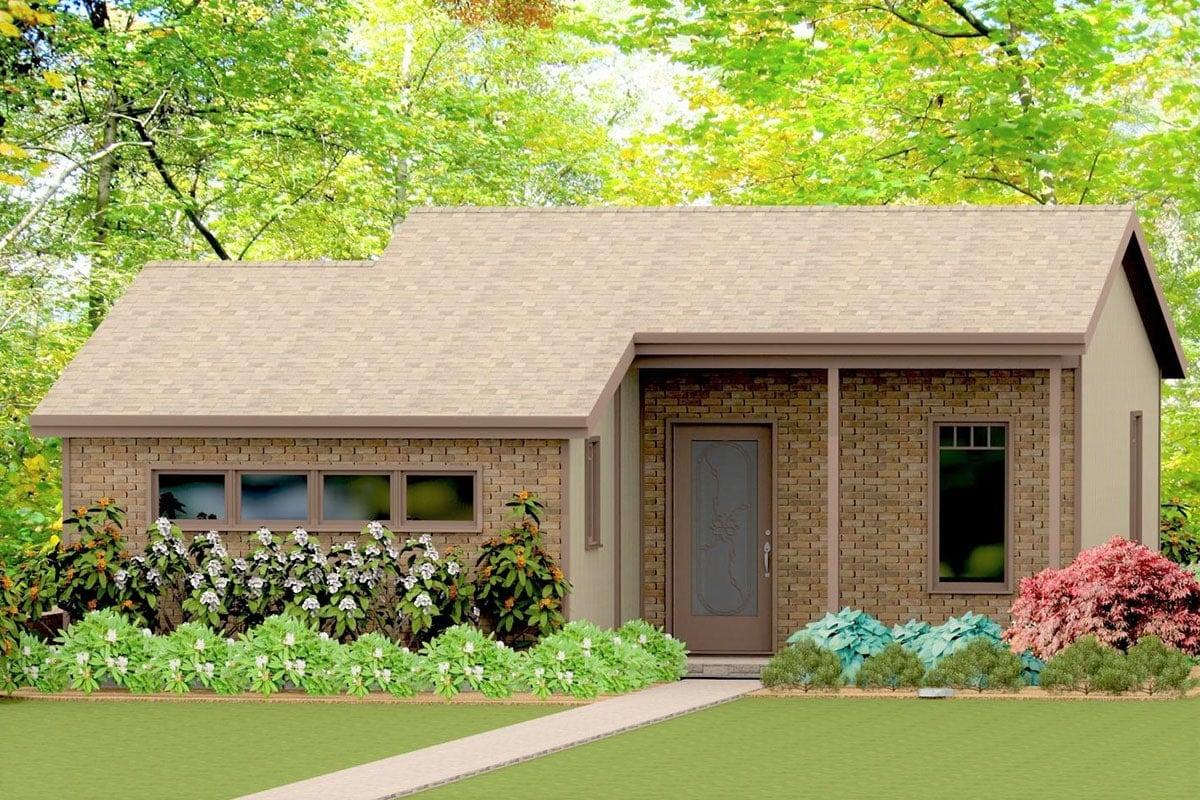 Compact Brick Bungalow Nestled in Greenery