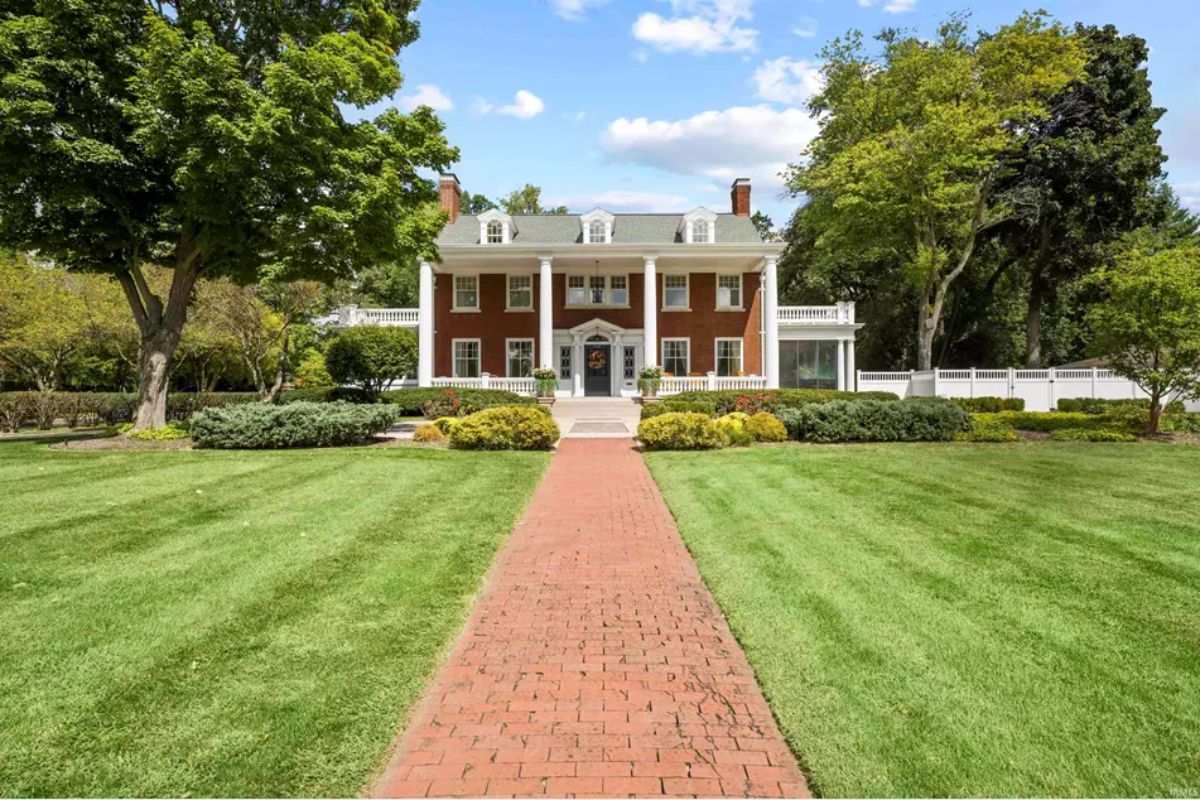 Built in 1915 by Ida Studebaker and Louis Kuhns, this Greek Colonial Revival home combines preserved historic details with modern renovations.