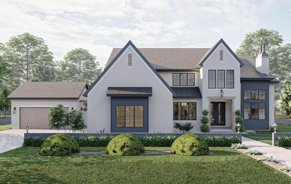 Discover the Modern Tudor Facade with Striking Gables