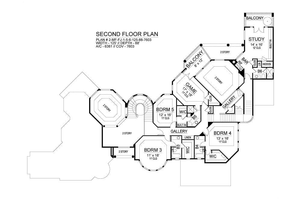Check Out the Expansive Game Room in This Second Floor Layout