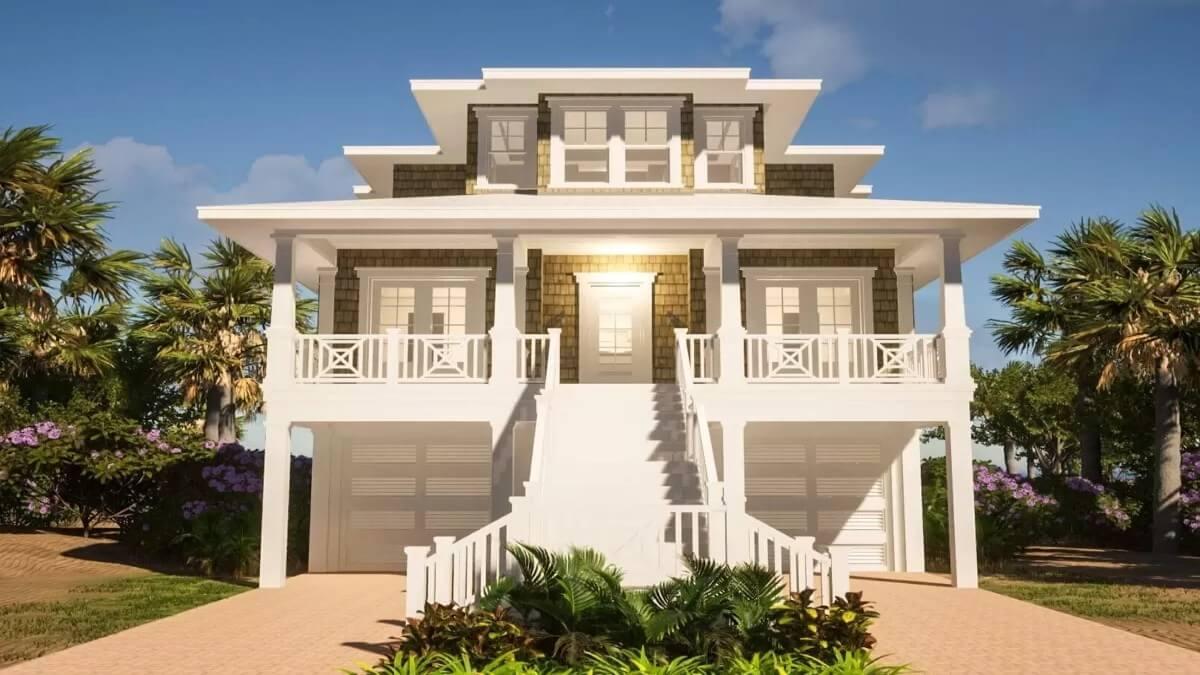 Charming Coastal Home with Elevated Design and Wraparound Porch