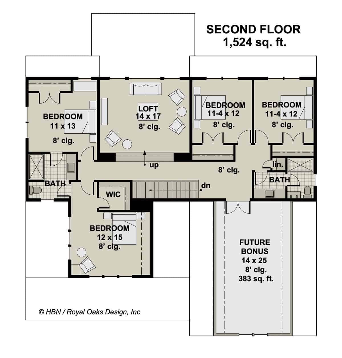 Explore the Spacious Loft in This Second Floor Layout