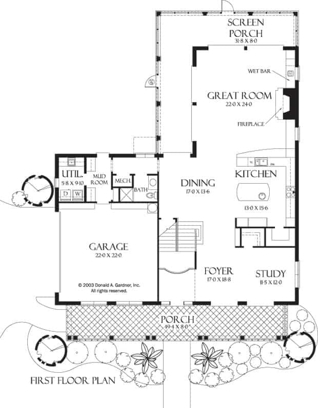 Explore the Spacious First Floor with a Great Room and Screen Porch