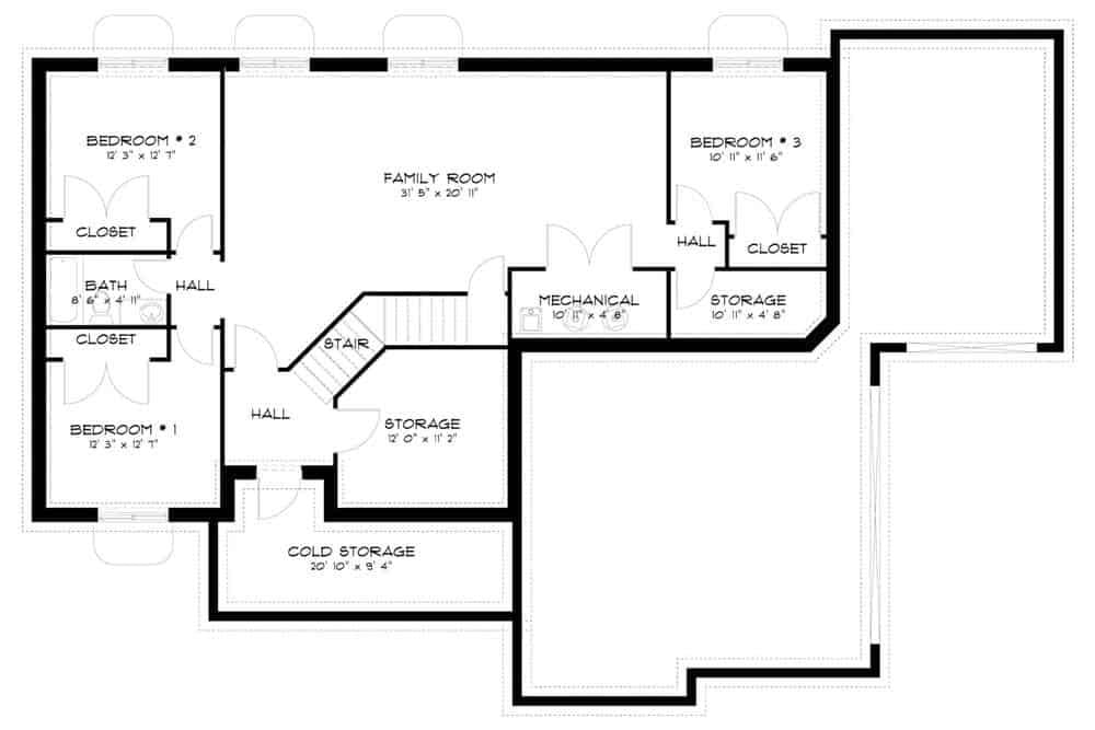 Explore the Spacious Family Room in This Thoughtfully Designed Layout