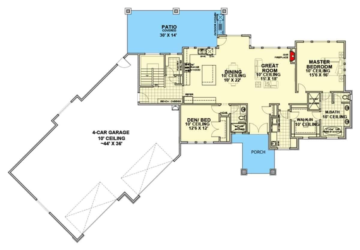 Explore the Spacious Layout with a 4-Car Garage and Covered Patio