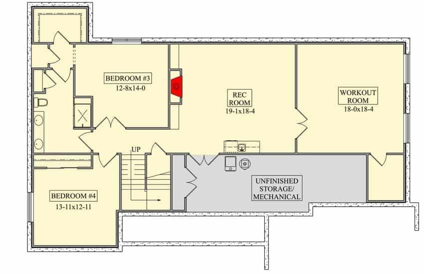 Explore the Versatile Basement Layout with Rec and Workout Rooms