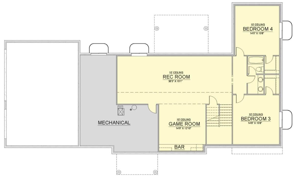 Explore the Spacious Basement with Recreation and Game Rooms