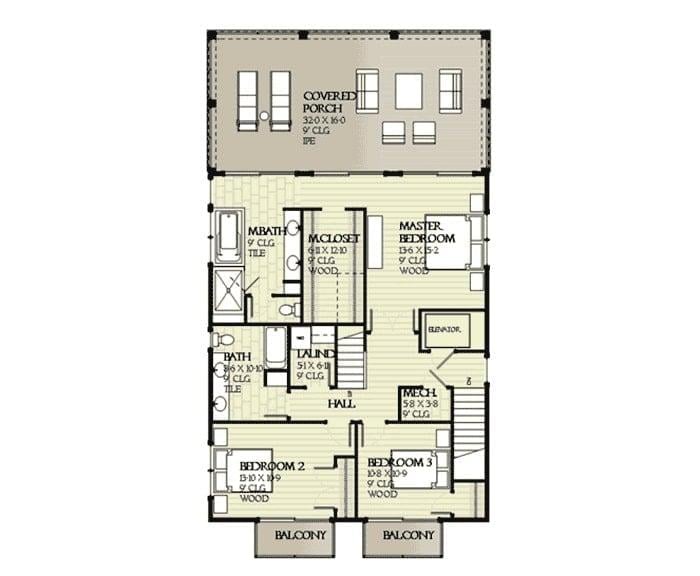 Explore This Floor Plan with a Spacious Covered Porch and Three Bedrooms