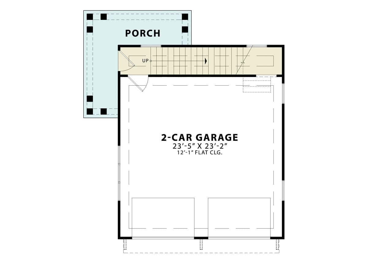 Check Out This Functional 2-Car Garage with Adjacent Porch