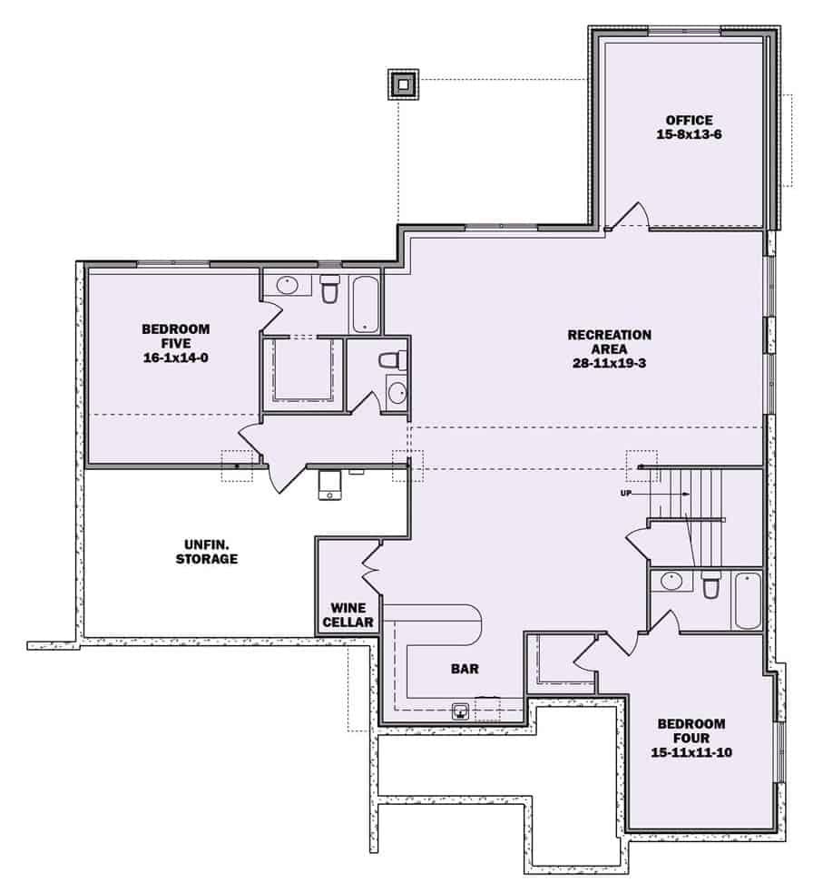 Explore the Multifunctional Lower Level with a Dedicated Wine Cellar