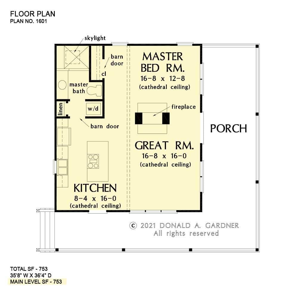 Compact Floor Plan Featuring a Spacious Great Room with Cathedral Ceilings