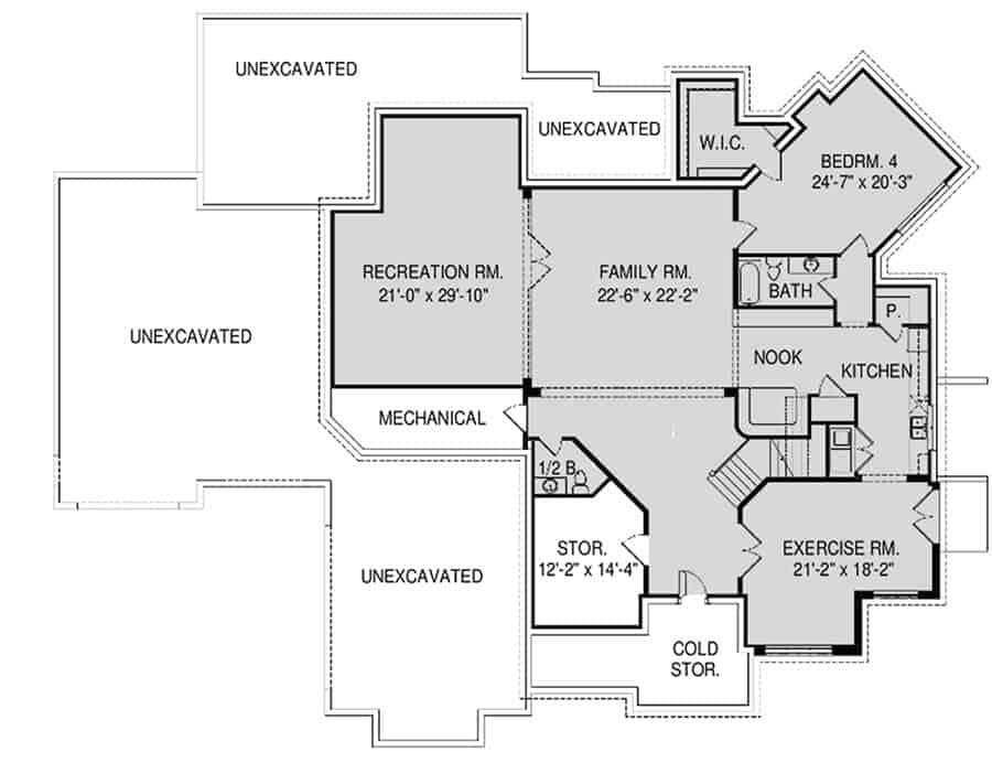 Explore the Versatile Lower Level Floor Plan with Recreation and Exercise Rooms