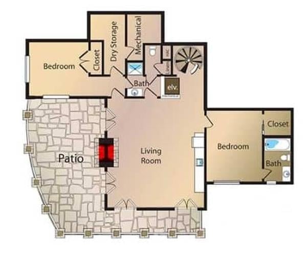 Explore This Floor Plan with a Spacious Living Room and Patio Access