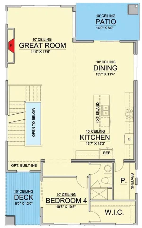 Explore the Flow from Kitchen to Patio in This Open Floor Plan